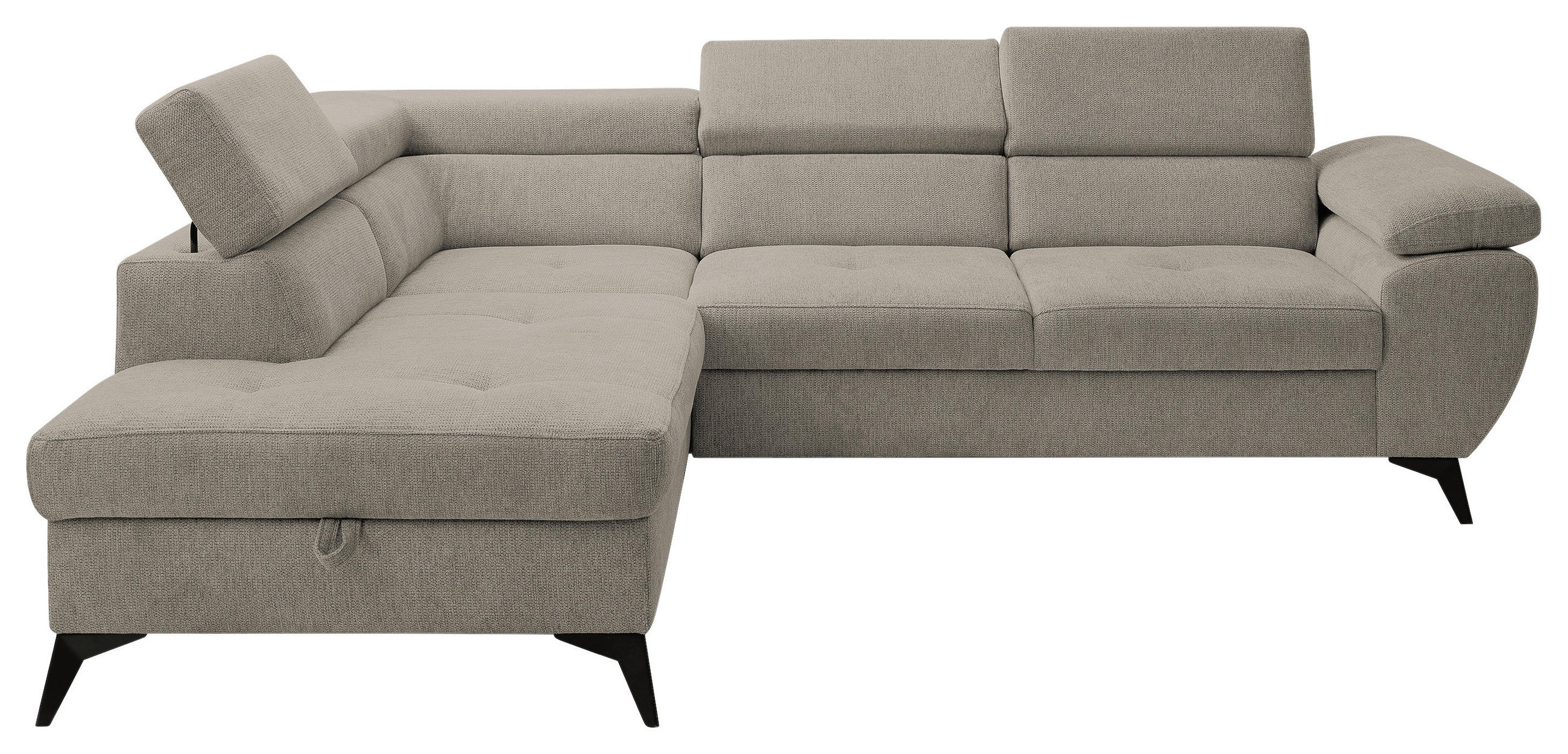 SOFFA i taupe  - svart/taupe, Design, metall/textil (200/75-90/256cm) - Carryhome