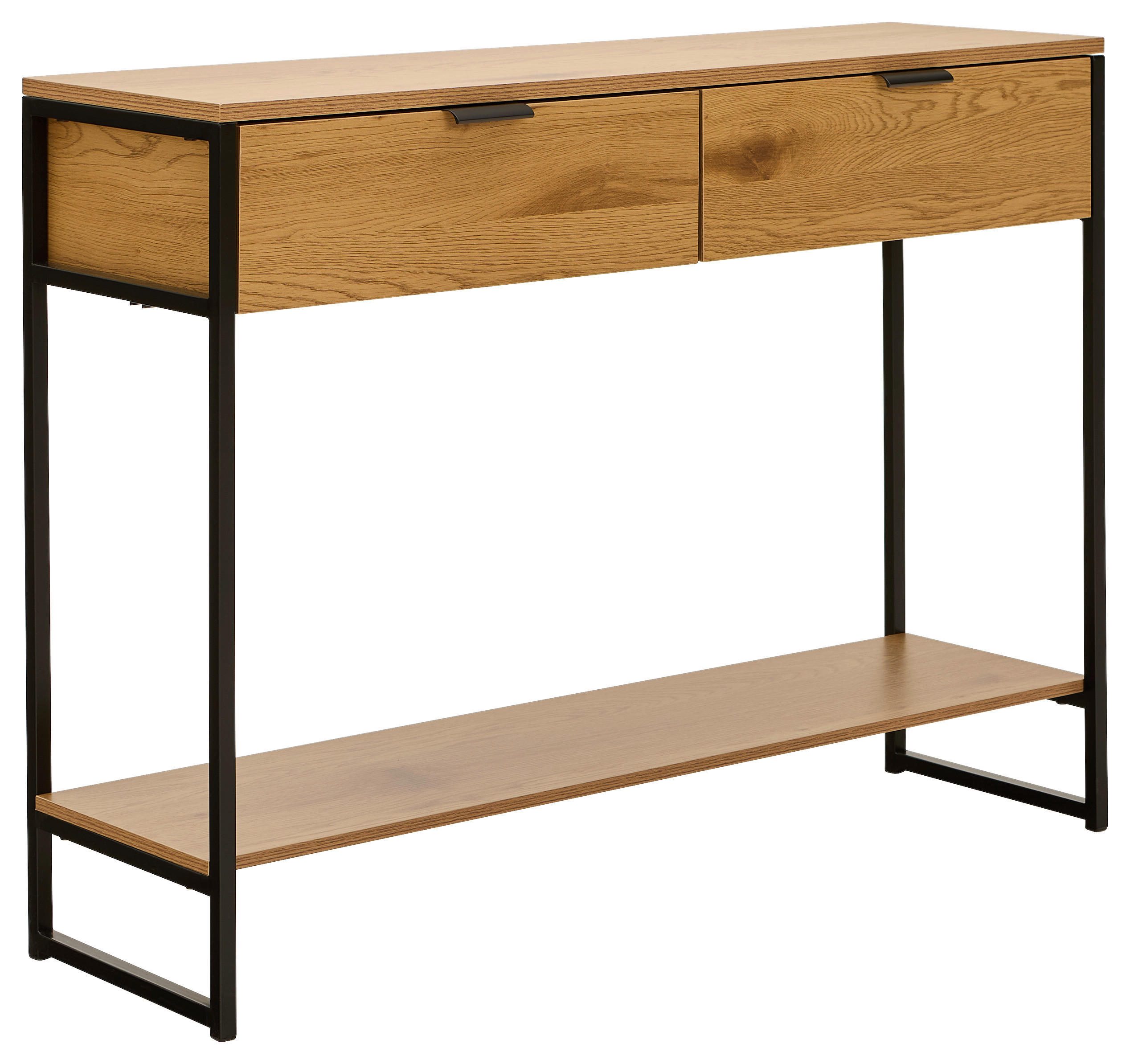 KONSOLENTISCH Naturfarben, Schwarz  - Schwarz/Naturfarben, Natur, Holzwerkstoff/Metall (100/74/30cm) - MID.YOU