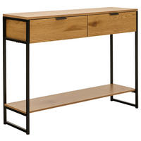 KONSOLENTISCH Naturfarben, Schwarz  - Schwarz/Naturfarben, Natur, Holzwerkstoff/Metall (100/74/30cm) - MID.YOU