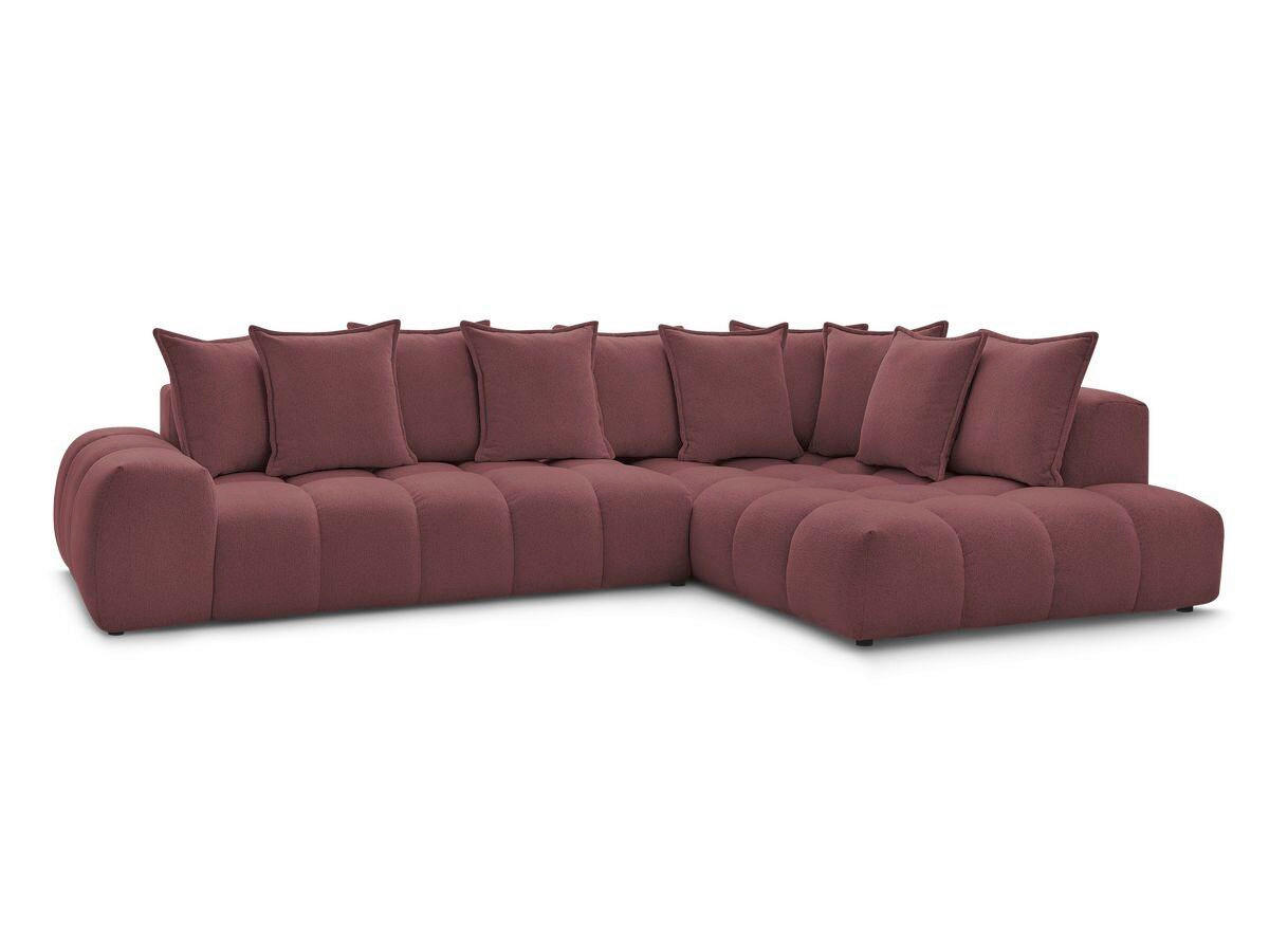 ECKSOFA Ottomane rechts  EVEREST Rot Flachgewebe  - Rot/Schwarz, MODERN, Kunststoff/Textil (352/210cm) - Livetastic