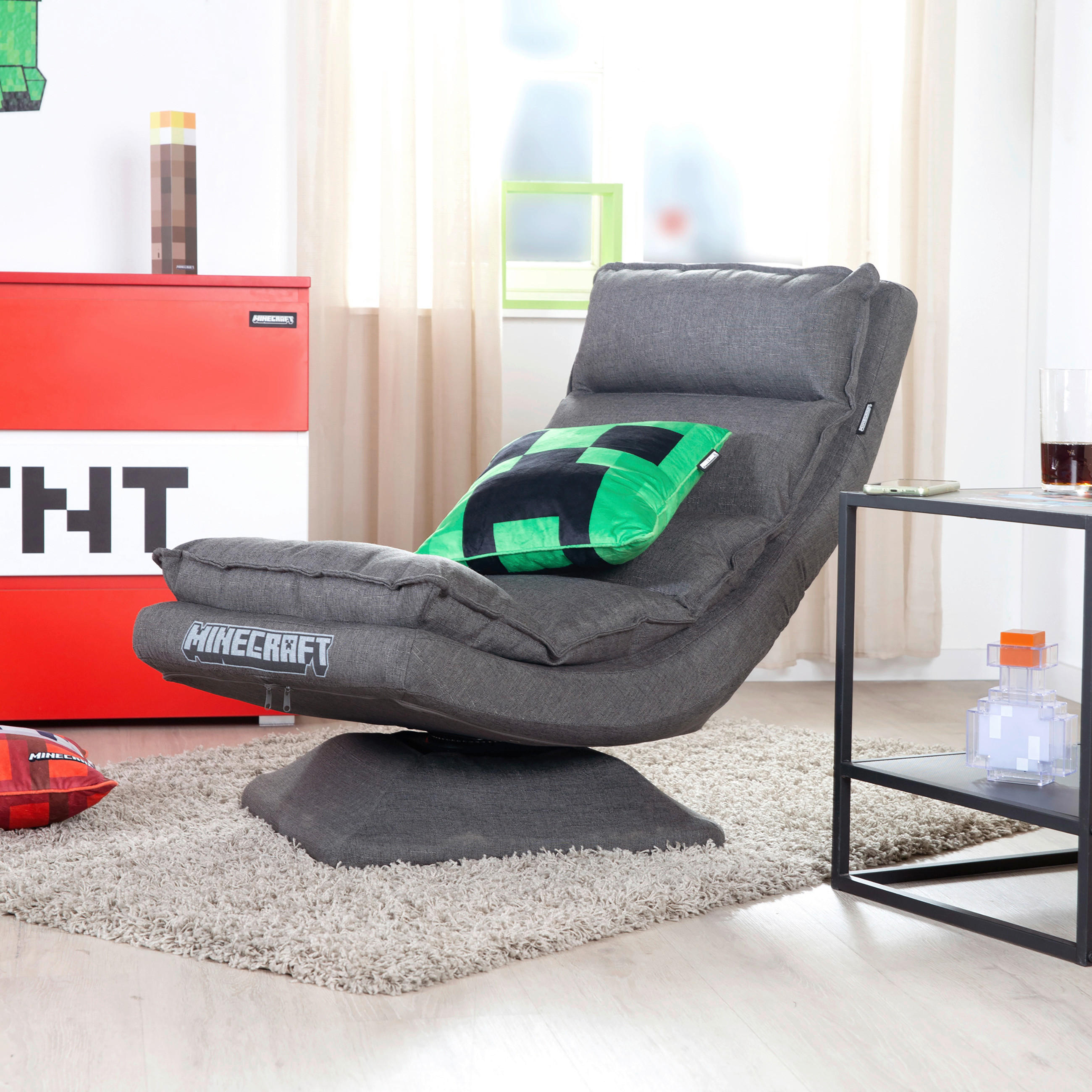LOUNGESESSEL Webstoff Grau    - Grau, MODERN, Textil/Metall (59/83/59cm) - Minecraft