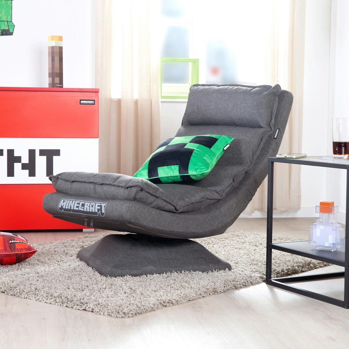 LOUNGESESSEL - Grau, MODERN, Textil/Metall (59/83/59cm) - Minecraft