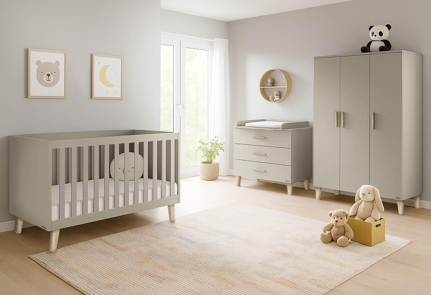 BABYZIMMER TAMI  - Eichefarben/Beige, Basics, Holzwerkstoff - Pinolino