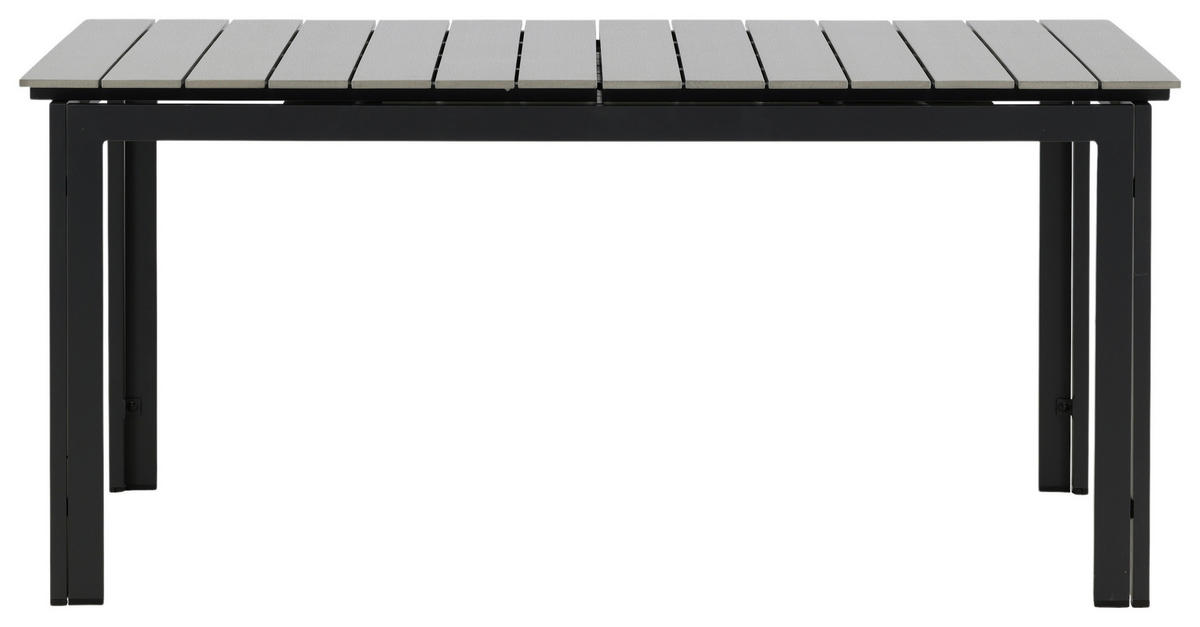 GARTENTISCH 160/100/75 cm Metall rechteckig  - Schwarz/Grau, KONVENTIONELL, Metall (160/100/75cm) - Gardenson