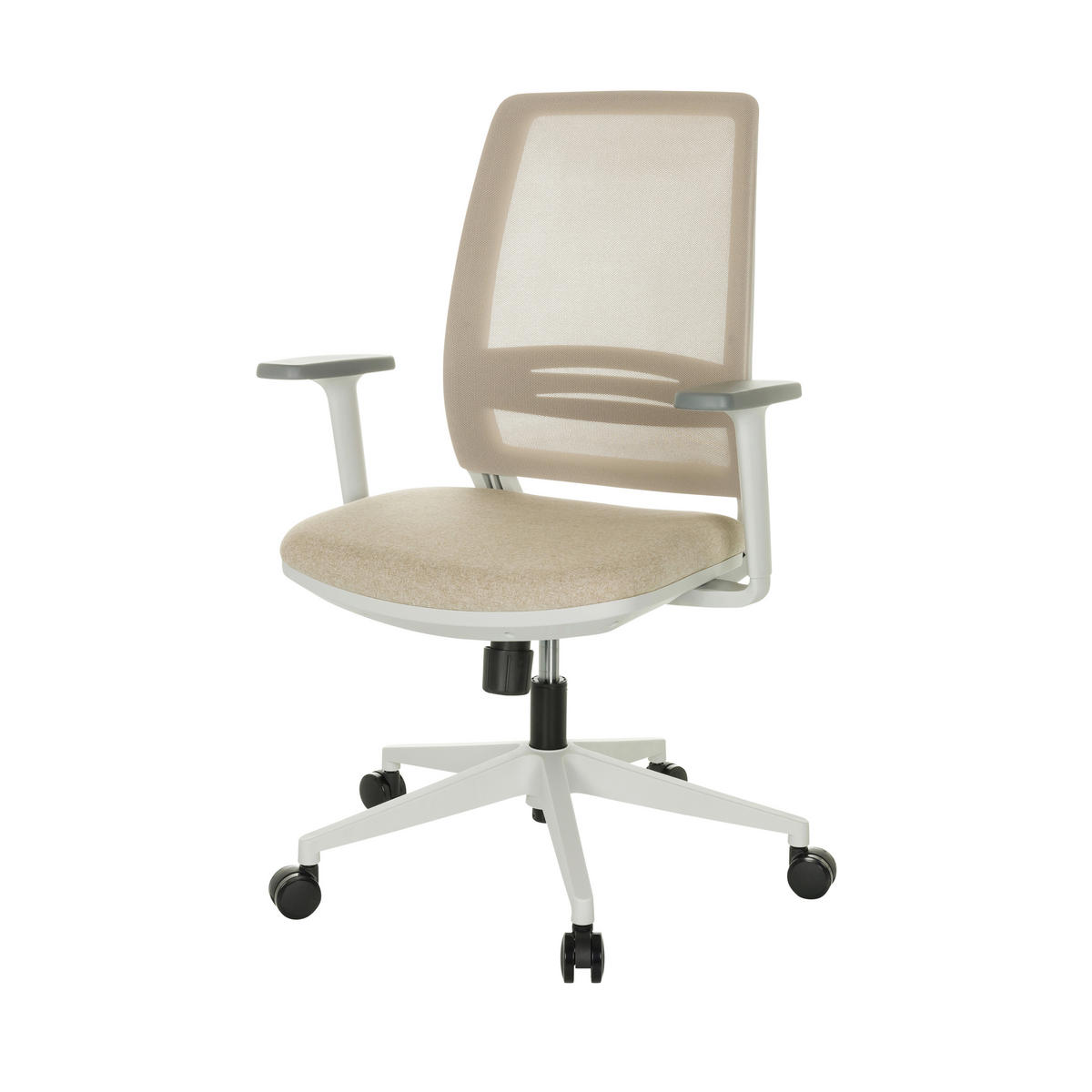 OTOČNÁ ŽIDLE, béžová - šedá/bílá, Basics, textil/plast (68/98,5-108,5/56cm) - MID.YOU