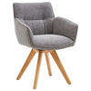 ARMLEHNSTUHL drehbar  in Webstoff  - Eichefarben/Grau, Design, Holz/Textil (60/83,5/65cm) - Valdera