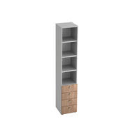 REGAL  40/215,6/42 cm Weiß, Nussbaumfarben  - Nussbaumfarben/Alufarben, KONVENTIONELL, Holzwerkstoff/Metall (40/215,6/42cm) - Venda