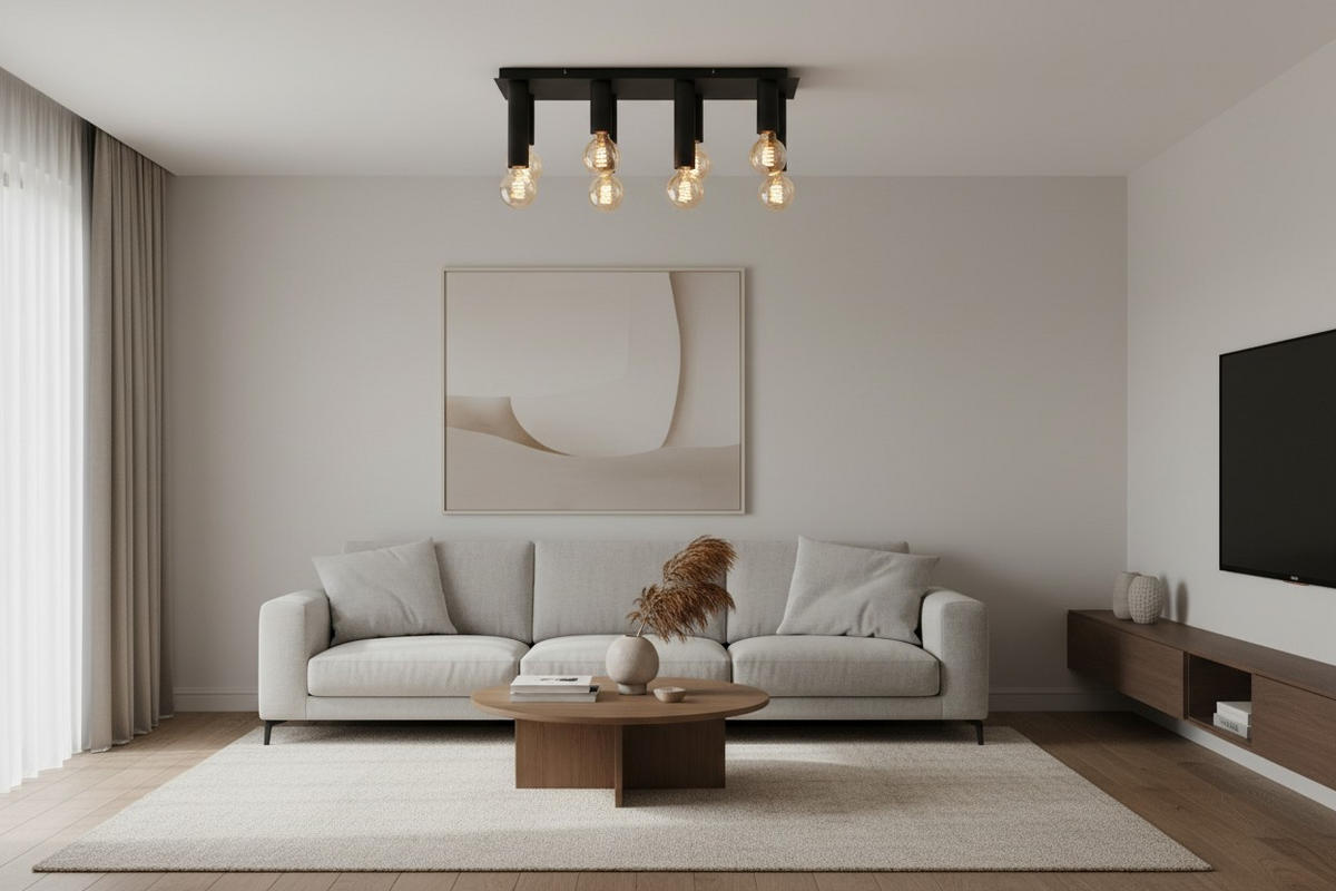 DECKENLEUCHTE 60/25/20 cm   - Schwarz, Design, Metall (60/25/20cm) - Collet's Monde