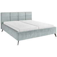 POLSTERBETT 180/200 cm,  in Hellblau,  - Schwarz/Hellblau, KONVENTIONELL, Textil/Metall (180/200cm) - SetOne by Musterring