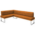 ECKBANK 154/213 cm in Gelb, Chromfarben - Chromfarben/Gelb, Design, Textil/Metall (154/213cm) - Novel