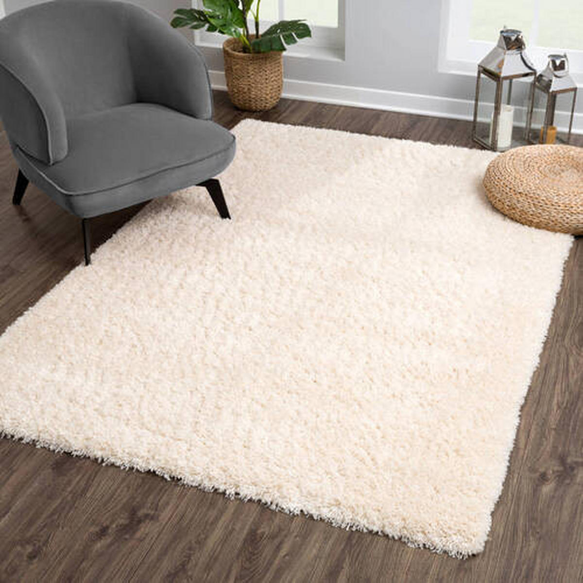 PREPROGA Z VISOKIM FLOROM Porto  120/170 cm  tkano  krem barve  - krem barve, Konvencionalno, tekstil (120/170cm)