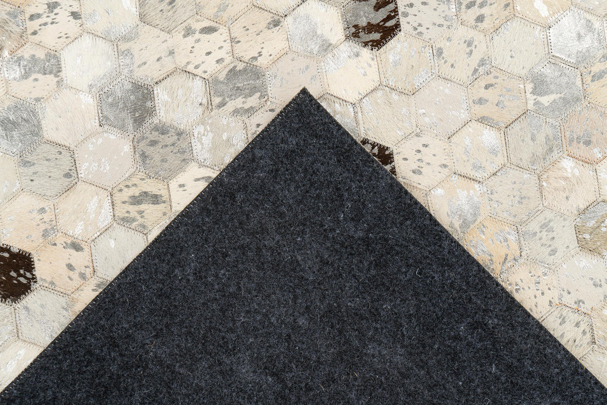 FLACHWEBETEPPICH 120/170 cm Lavin 1025 Silber / Grau Grau, Silberfarben  - Silberfarben/Grau, KONVENTIONELL, Leder/Textil (120/170cm)