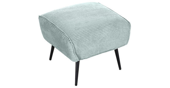 HOCKER Cord Mintgrün  - Schwarz/Mintgrün, Design, Textil/Metall (60/49/53cm) - Landscape