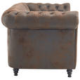 CHESTERFIELD-SOFA Lederlook, Mikrofaser Braun, Schwarz  - Schwarz/Braun, Trend, Holz/Textil (165/73/87cm) - Xora