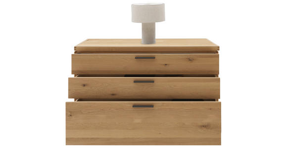 KOMMODE in 122/75/45 cm - Wildeiche/Schwarz, Design, Holz/Metall (122/75/45cm) - Valnatura