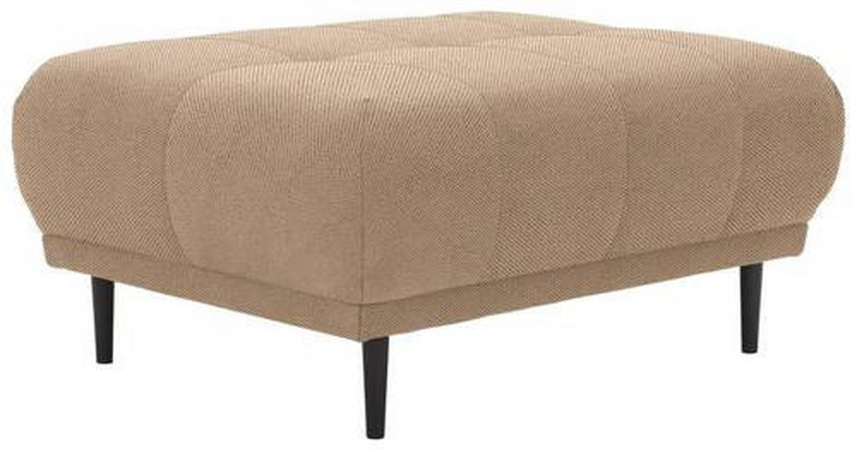 HOCKER in Textil Hellbraun  - Hellbraun/Schwarz, Design, Holz/Textil (93/45/77cm) - Stylife
