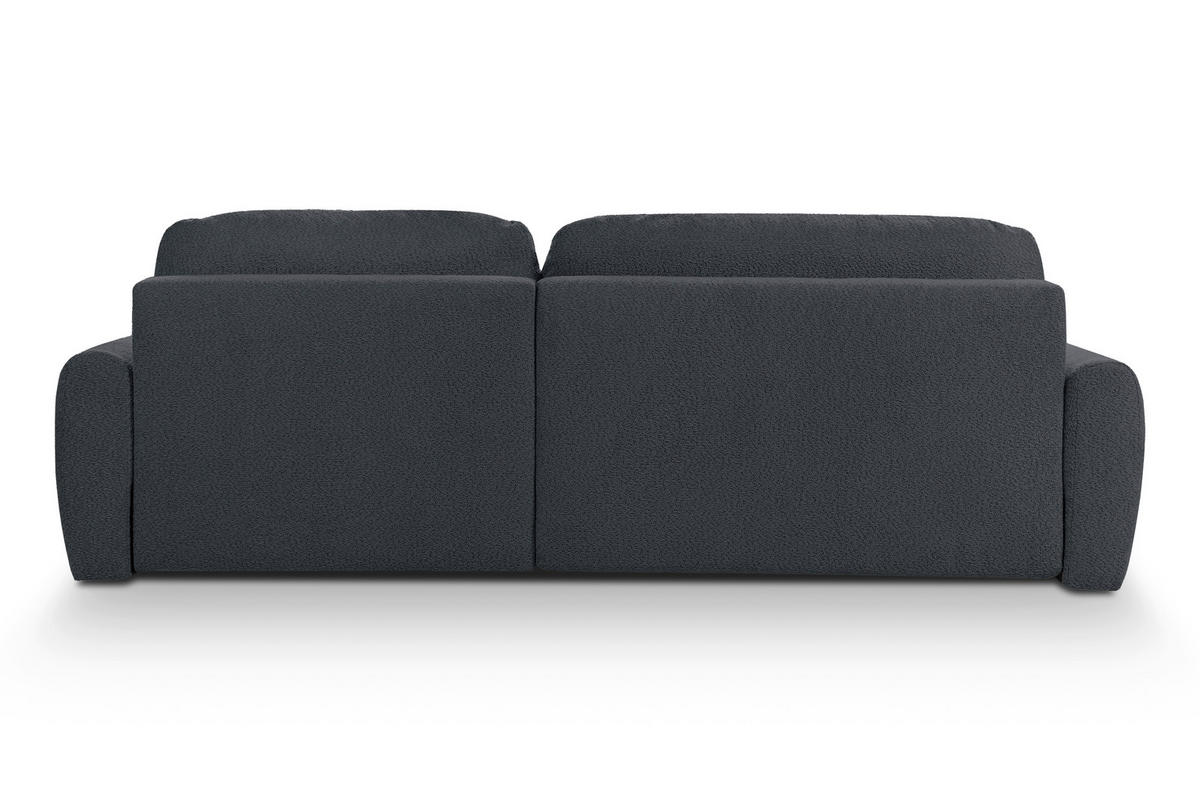 ECKSOFA LUNA Grau Struktur, Bouclé  - Schwarz/Grau, Design, Kunststoff/Textil (260/161cm) - Livetastic