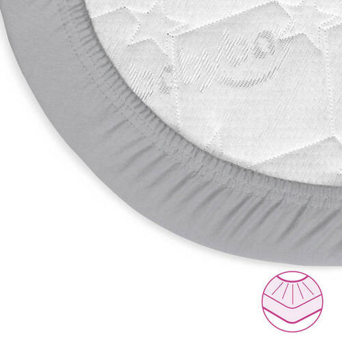 MATRATZENBEZUG    - Grau, Basics, Textil (140/89/10cm) - Babybay