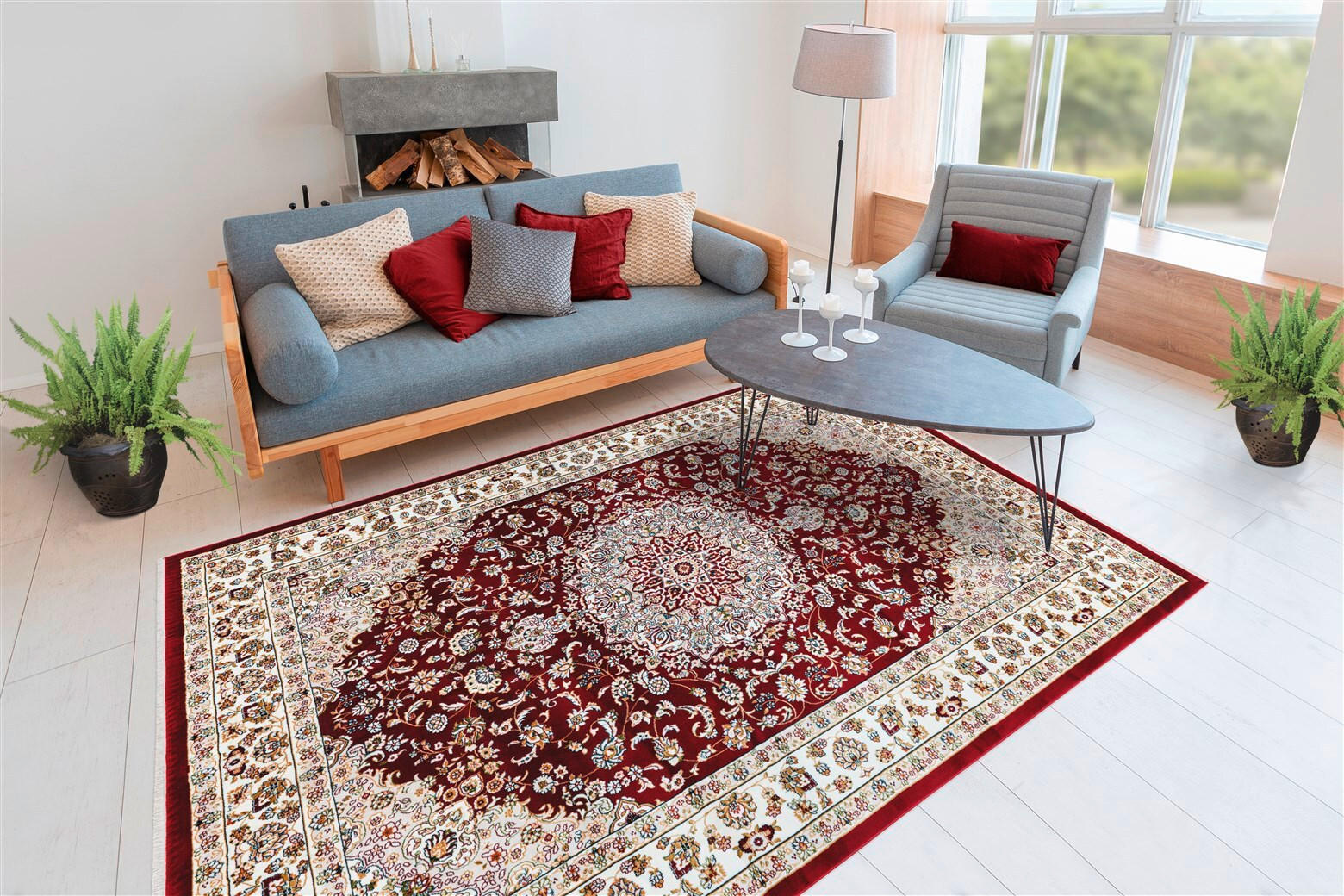 TEPPICH 160/230 cm Scotland - Edinburgh Rot Multicolor  - Multicolor, KONVENTIONELL, Textil (160/230cm)