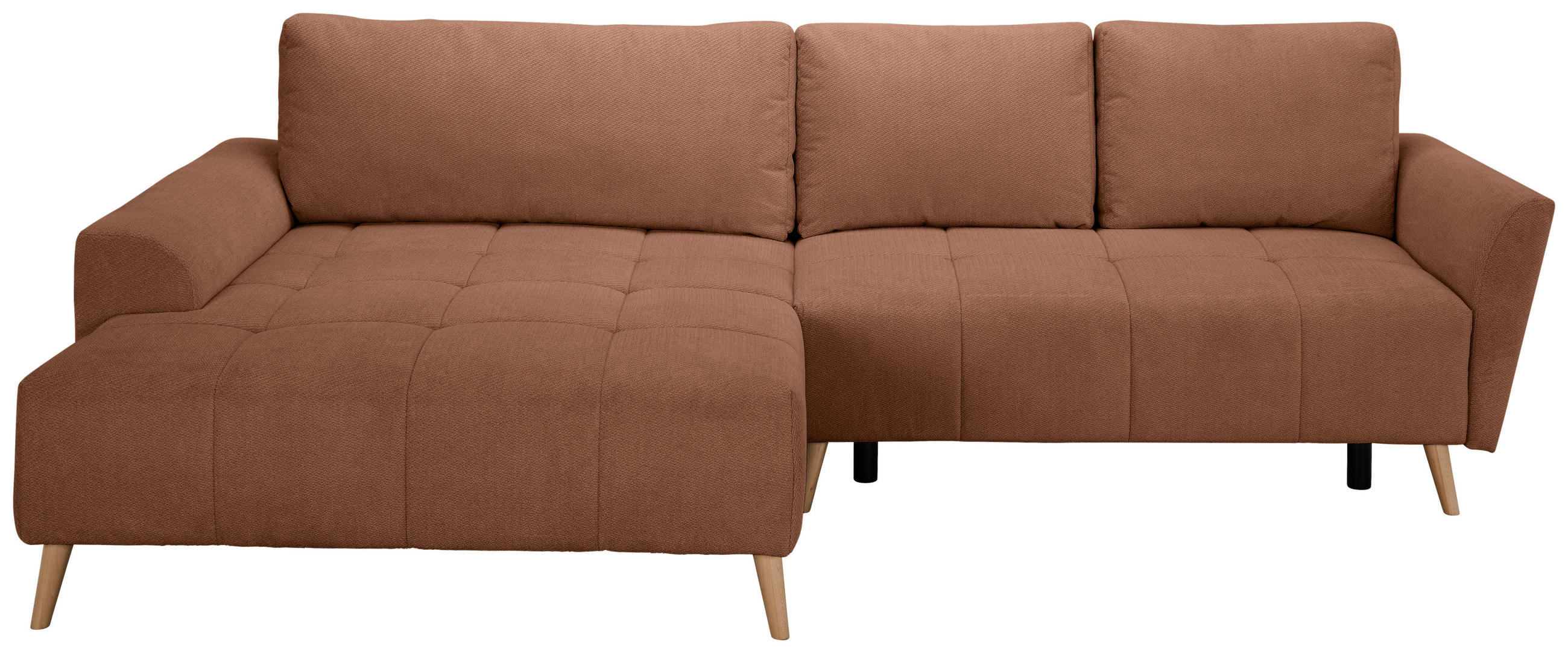 ECKSOFA Dunkelorange Webstoff  - Buchefarben/Dunkelorange, KONVENTIONELL, Holz/Textil (169/294cm) - Carryhome