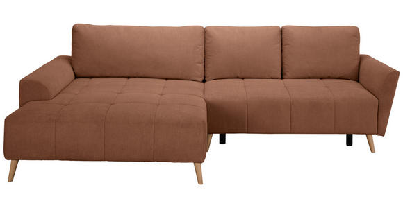 ECKSOFA in Webstoff Dunkelorange  - Buchefarben/Dunkelorange, KONVENTIONELL, Holz/Textil (169/294cm) - Carryhome