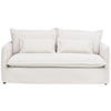 HUSSEN-SOFA in Flachgewebe, Bouclé Weiss  - Weiss, Trend, Textil/Metall (195/82/98cm) - Livetastic