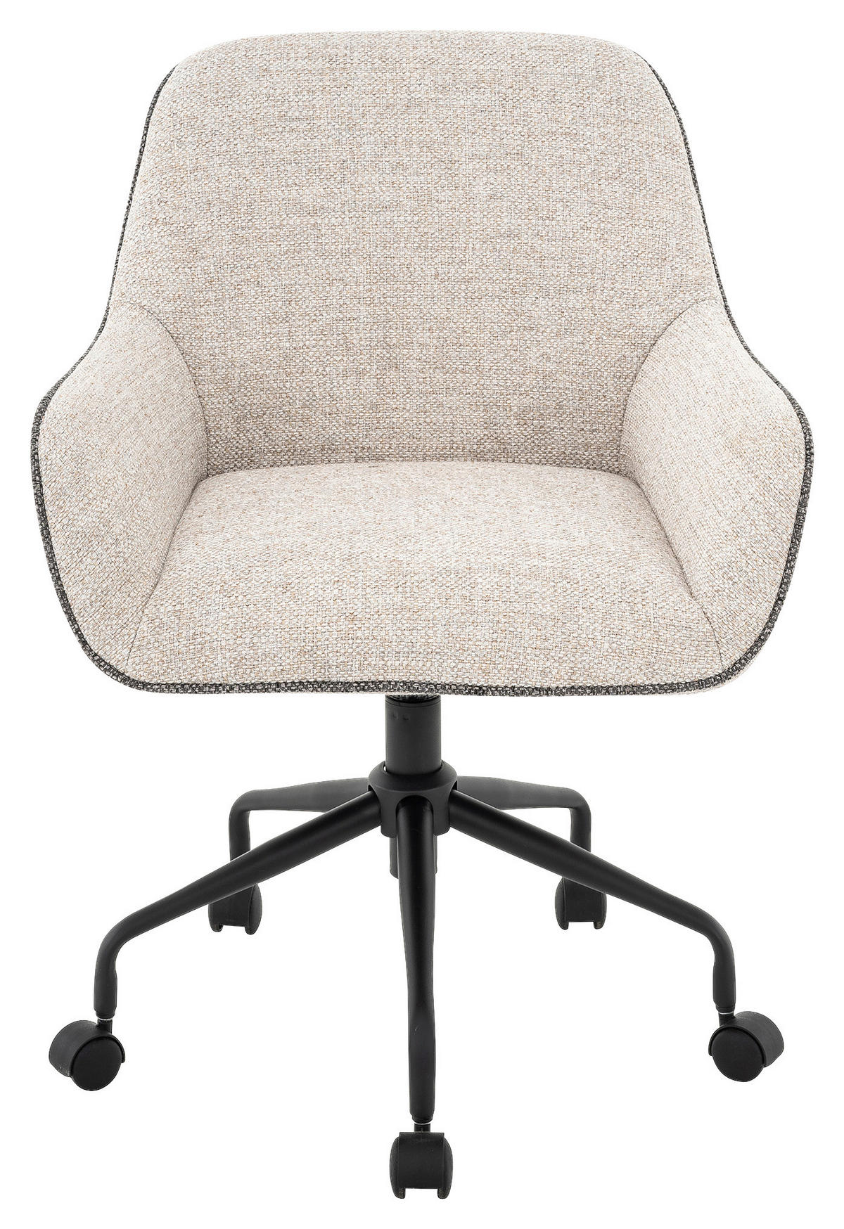 DREHSTUHL Webstoff Grau, Schwarz, Beige  - Beige/Schwarz, KONVENTIONELL, Kunststoff/Textil (61/83/91/58cm) - Venda