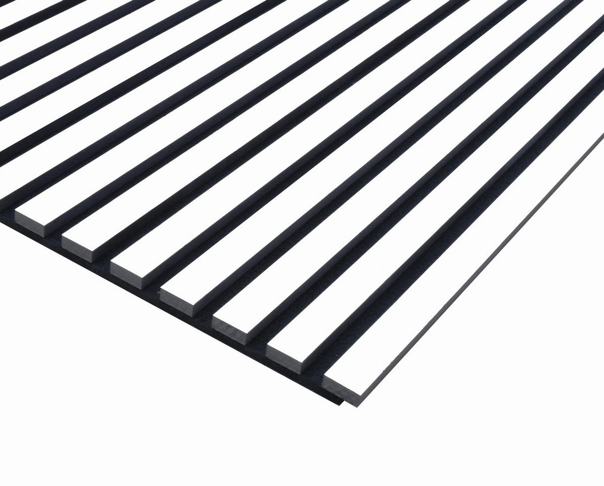 AKUSTIKPANEEL Weiß foliert 57.25/1.9/240 cm  - Weiß, KONVENTIONELL, Holzwerkstoff/Textil (57.25/1.9/240cm)