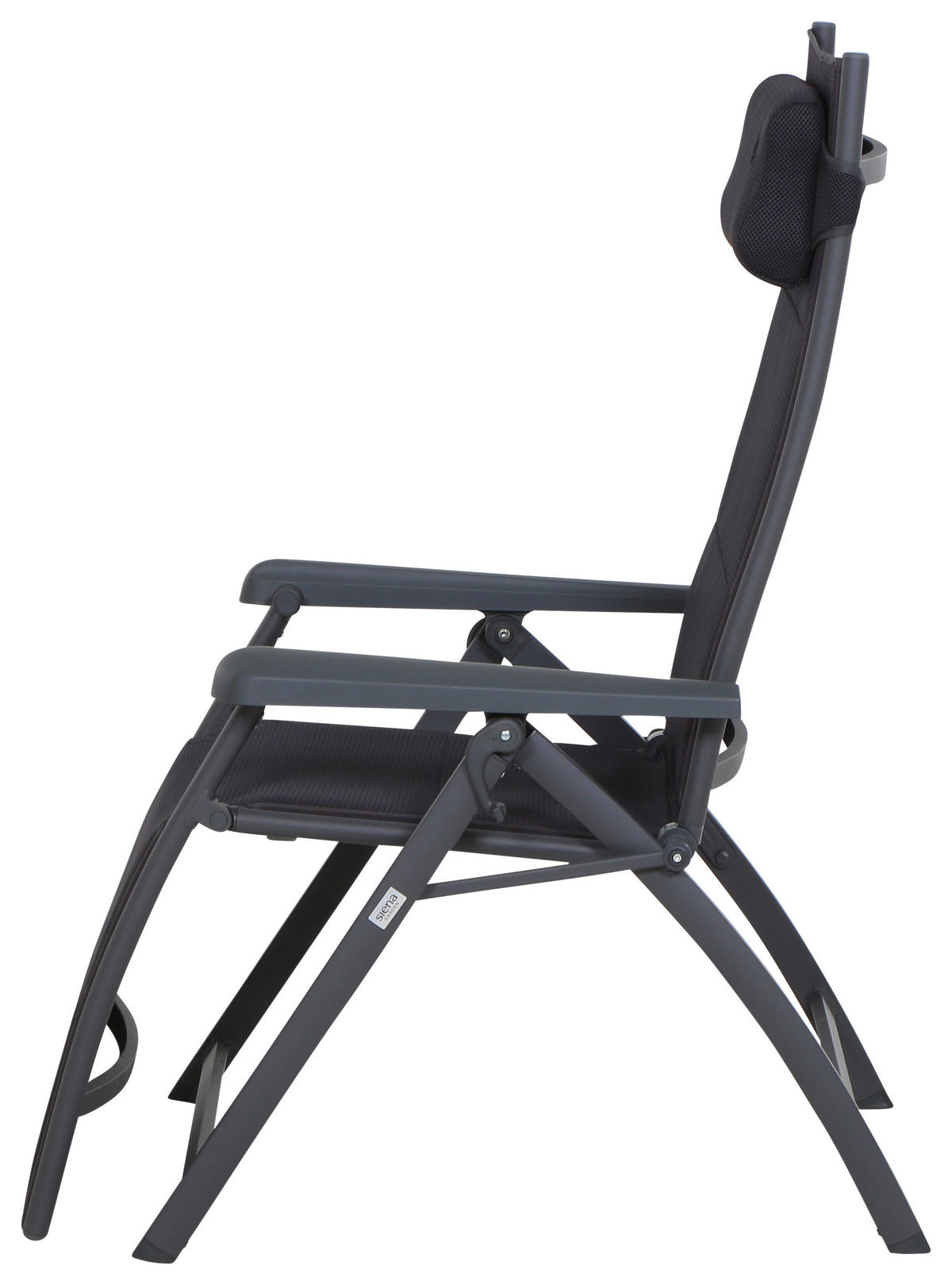 GARTEN-RELAXSESSEL 69/124/84 cm  - Anthrazit, KONVENTIONELL, Textil/Metall (69/124/84cm) - Siena Garden