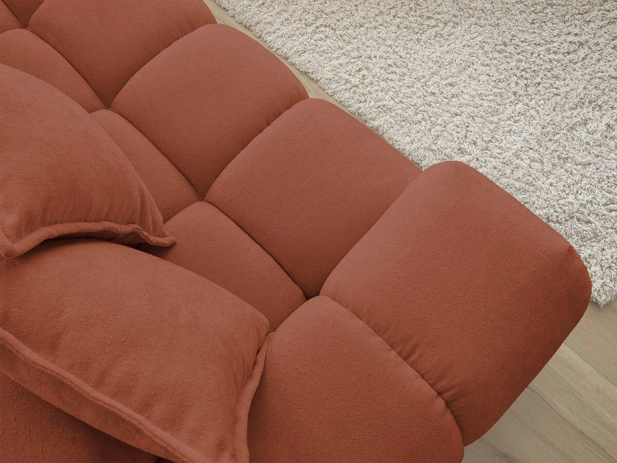 ECKSOFA Ottomane rechts  EVEREST Orange Struktur  - Schwarz/Orange, MODERN, Kunststoff/Textil (352/210cm) - Livetastic