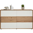 KOMMODE , 164/95,8/44,2 cm,  - Eichefarben/Magnolie, Design, Glas/Holz (164/95,8/44,2cm) - Valnatura