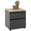 NACHTSCHRANK 45/46/41 cm furniert  - Eichefarben/Anthrazit, Design, Holzwerkstoff/Kunststoff (45/46/41cm) - Dieter Knoll