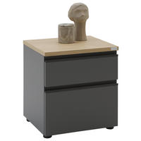 KOMMODE  in 45/46/41 cm  - Eichefarben/Silberfarben, Design, Holzwerkstoff/Kunststoff (45/46/41cm) - Dieter Knoll