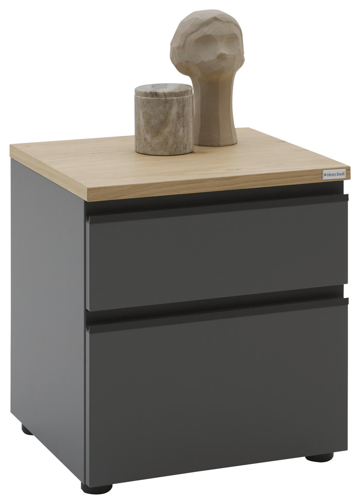 KOMMODE  in 45/46/41 cm  - Eichefarben/Silberfarben, Design, Holzwerkstoff/Kunststoff (45/46/41cm) - Dieter Knoll