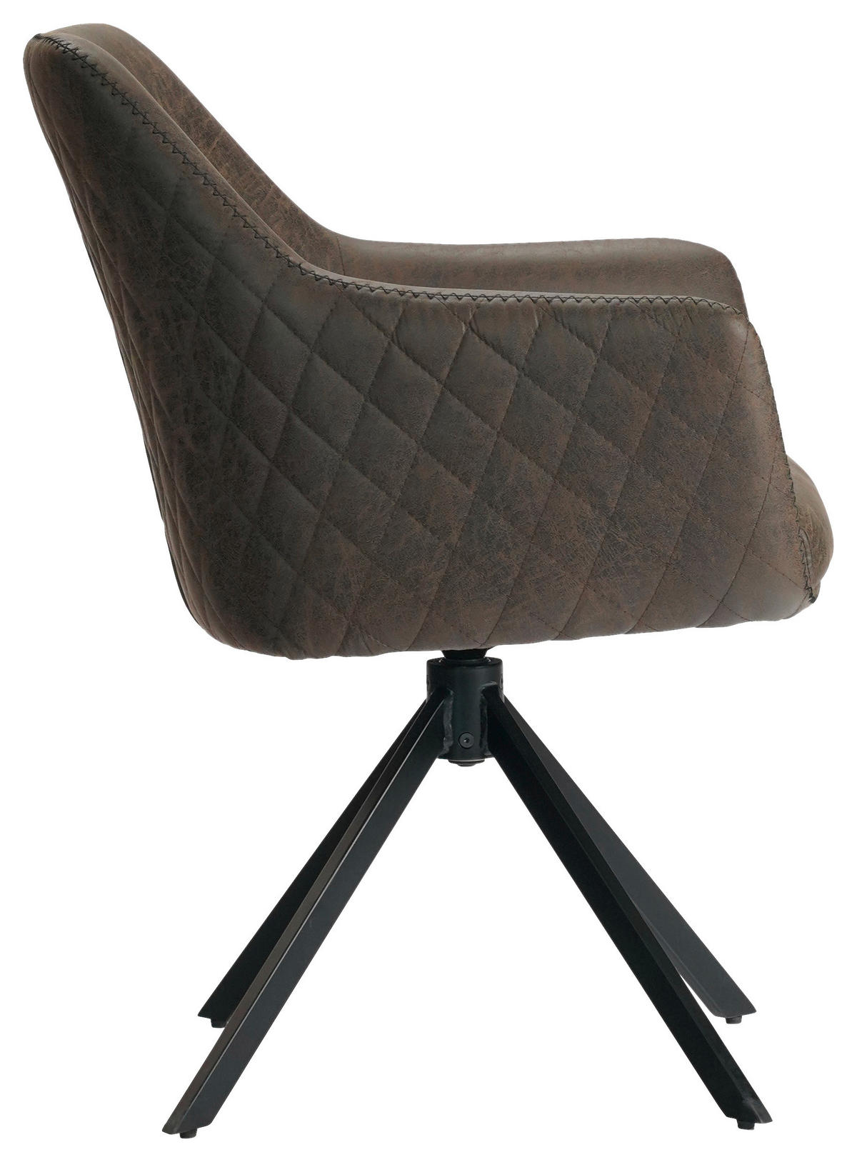 ARMLEHNSTUHL  in Eisen Mikrofaser  - Schwarz/Braun, Design, Textil/Metall (64/83/61cm) - Ambia Home
