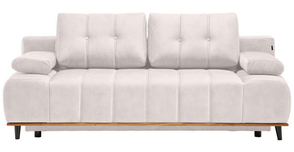 SCHLAFSOFA mit Stoffauswahl, Rücken echt Webstoff Creme - Creme/Schwarz, Design, Holz/Textil (206/77-87/102cm) - Novel