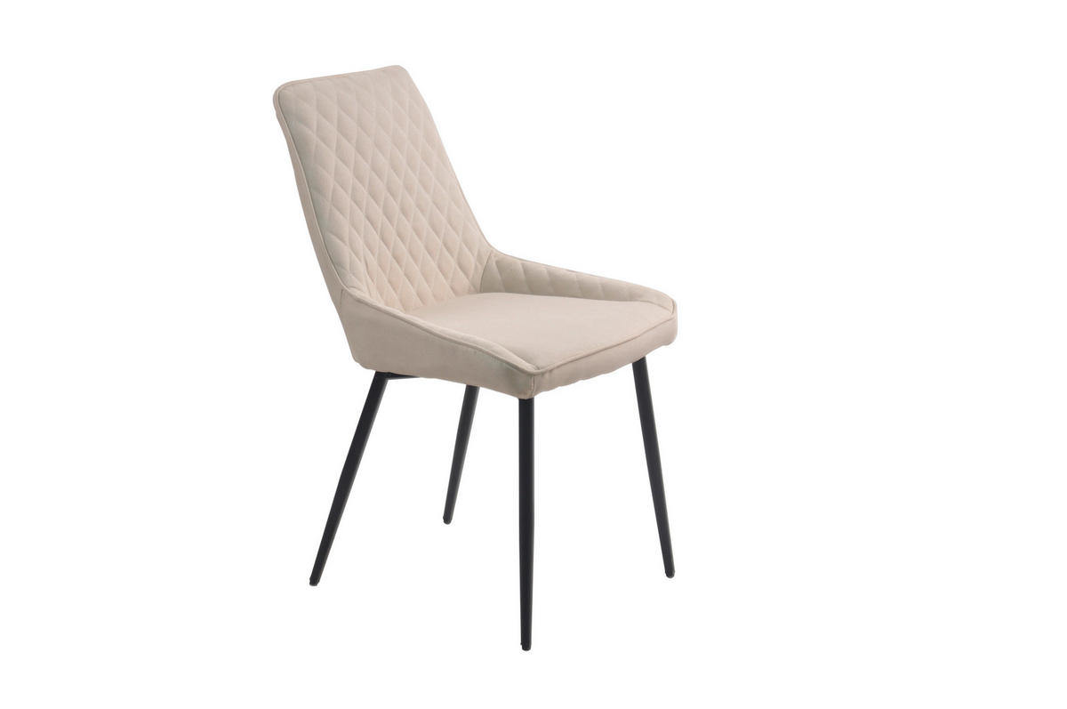 STUHL-SET 2 Stück  in  - Beige/Schwarz, Design, Textil/Metall (52/86/56cm) - Livetastic