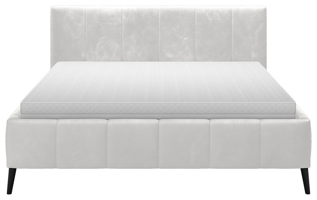 POLSTERBETT 180/200 cm  in Ecru  - Ecru/Schwarz, Trend, Holz/Textil (180/200cm) - home24