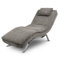 RELAXLIEGE in Bouclé Dunkelgrau  - Dunkelgrau/Silberfarben, Design, Textil/Metall (65/95/171cm) - Celina Home