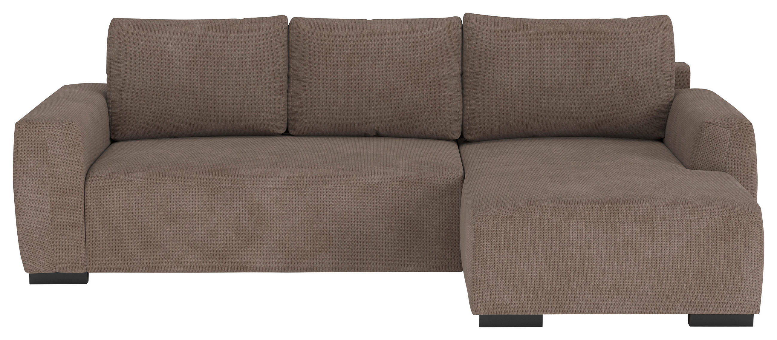 ECKSOFA  in Mikrofaser Taupe  - Taupe/Schwarz, Trend, Kunststoff/Textil (252/170cm) - MID.YOU