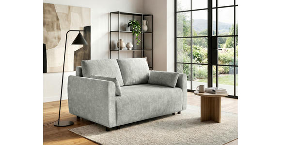 SCHLAFSOFA Chenille Silberfarben  - Silberfarben/Schwarz, KONVENTIONELL, Kunststoff/Textil (161/90/108cm) - Carryhome