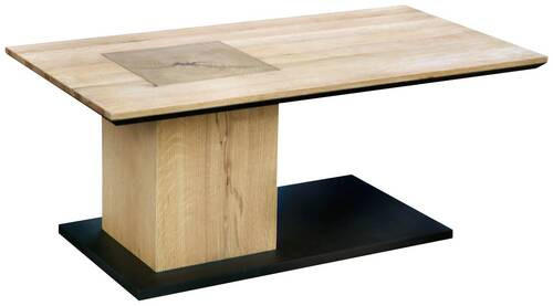COUCHTISCH Eiche furniert, massiv 110/60/45 cm rechteckig Schwarz, Eichefarben  - Eichefarben/Schwarz, Design, Holz/Holzwerkstoff (110/60/45cm) - Cantus