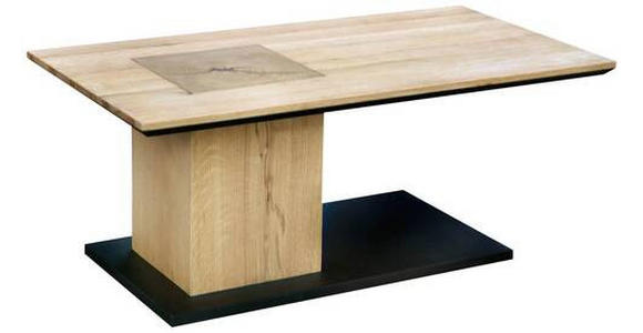 COUCHTISCH Eiche furniert, massiv rechteckig Schwarz, Eichefarben 110/60/45 cm  - Eichefarben/Schwarz, Design, Holz/Holzwerkstoff (110/60/45cm) - Cantus