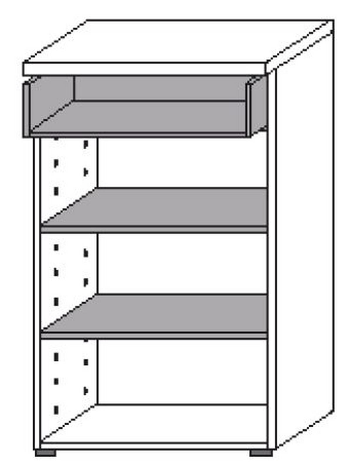 SCHUHSCHRANK  in 60/100/35 cm  - Weiss/Eichefarben, Design, Holz/Holzwerkstoff (60/100/35cm) - Moderano