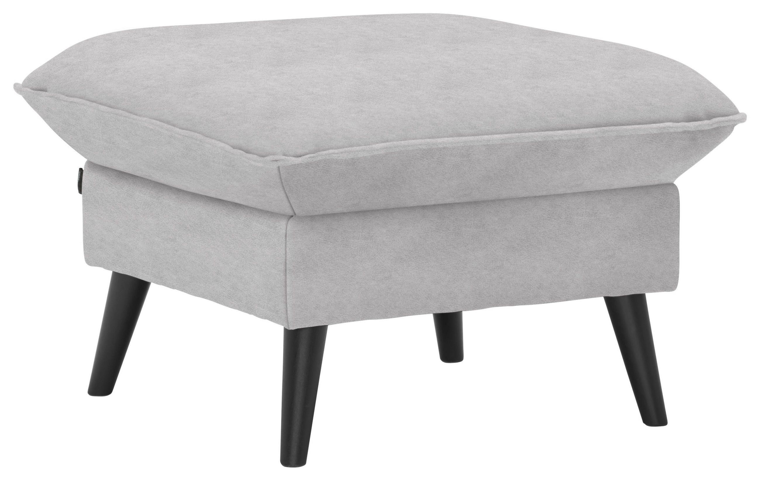 HOCKER Velours Hellgrau  - Hellgrau/Schwarz, Design, Holz/Textil (63/44/63cm) - Carryhome