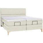 BOXSPRINGBETT 180/200 cm  in Creme  - Eichefarben/Creme, KONVENTIONELL, Holz/Textil (180/200cm) - Voleo