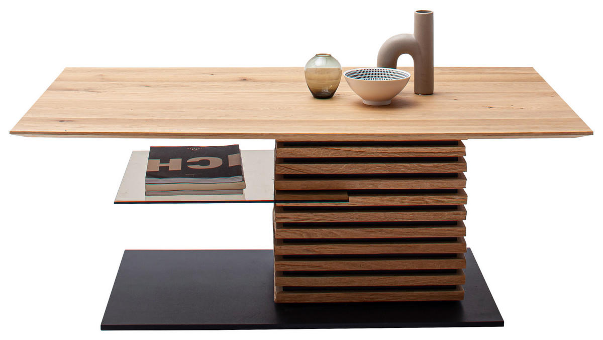 COUCHTISCH in Holz, Glas 120/70/45 cm  - Eichefarben/Anthrazit, Natur, Glas/Holz (120/70/45cm) - Schöner Wohnen