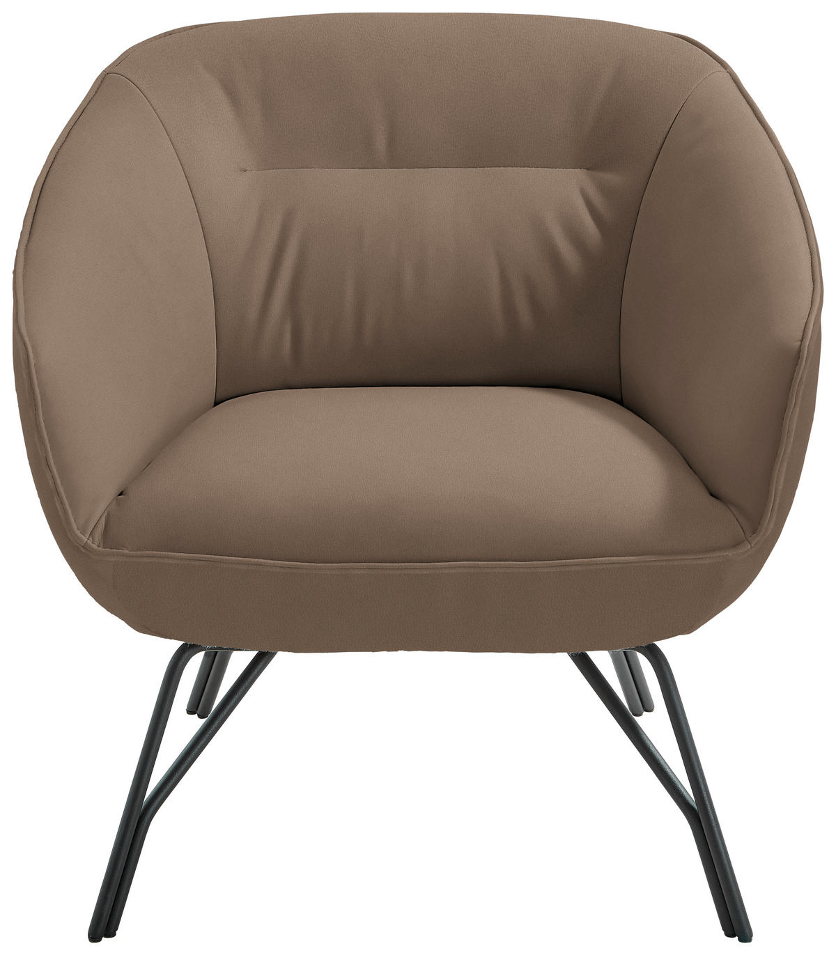 COCKTAILSESSEL in Echtleder Hellbraun  - Hellbraun/Anthrazit, Design, Leder/Metall (76/80/73cm) - Joop!