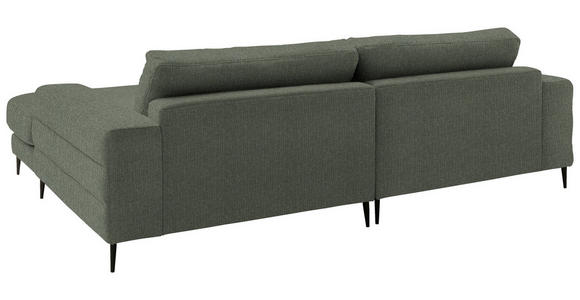 ECKSOFA  in Flachgewebe Grün  253/177 cm  - Schwarz/Grün, Design, Textil/Metall (253/177cm) - Dieter Knoll