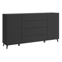 SIDEBOARD  180/95,4/39 cm 4 Schublade(n)  - Schwarz, Design, Holzwerkstoff/Kunststoff (180/95,4/39cm) - P & B